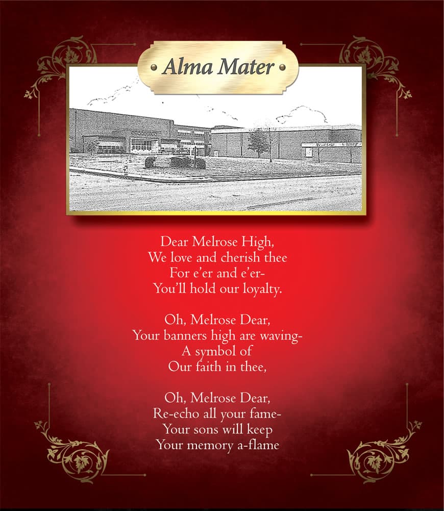 Melrose alma mater commemorative artwork.